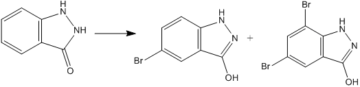 5-Bromo-3-hydroxy (1H)indazole can be prepared by 1,2-dihydro-indazol-3-one. The other product is 5,7-dibromo-3-hydroxyindazole.